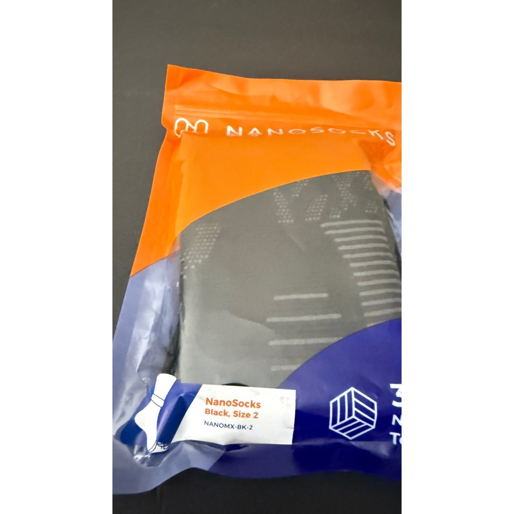 NanoSocks Compression Socks 3-D Nano-Weave Technology Black Size 2 - Picture 2 of 4